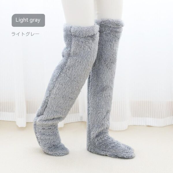 Over Knee High Fuzzy Long Socks Winter Warm Cold Leg Joint Cold-proof