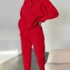 Oversized Solid Casual Pullovers Long Pant Set Warm Hoodie Tracksuit Oversized Solid Casual Pullovers Long Pant Set Warm Hoodie Tracksuit
