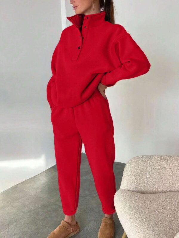 Oversized Solid Casual Pullovers Long Pant Set Warm Hoodie Tracksuit Oversized Solid Casual Pullovers Long Pant Set Warm Hoodie Tracksuit