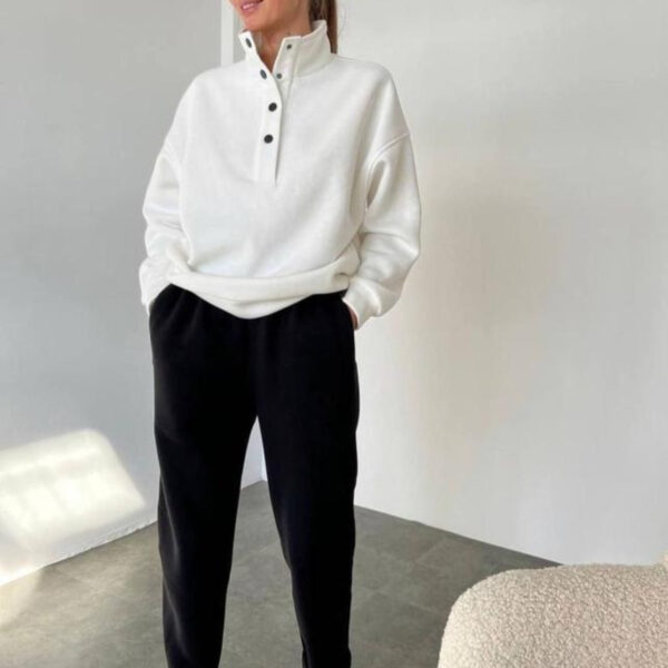 Oversized Solid Casual Pullovers Long Pant Set Warm Hoodie Tracksuit Oversized Solid Casual Pullovers Long Pant Set Warm Hoodie Tracksuit