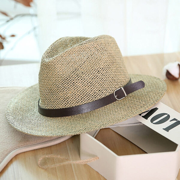 Panama Straw Hat Sun Protection Summer Travel Beach Woven Top