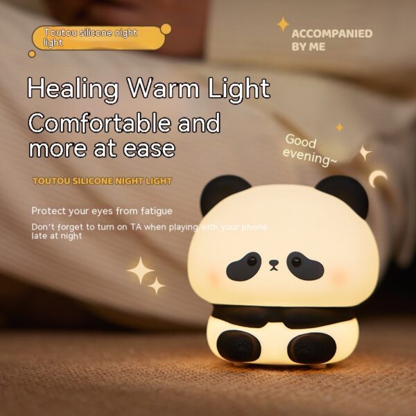 Panda LED Night Light Cute Silicone USB Rechargeable Touch Lamp Bedroom