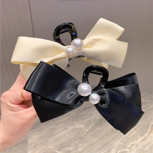 Pearl Bow Large Hair Clip Women's Headdress Pearl Bow Large Hair Clip Women's Headdress