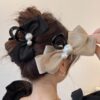 Pearl Bow Large Hair Clip Women's Headdress Pearl Bow Large Hair Clip Women's Headdress