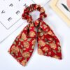 Pearl Hair Tie Broken Flower Bow Ribbon Rubber Band Strap Female