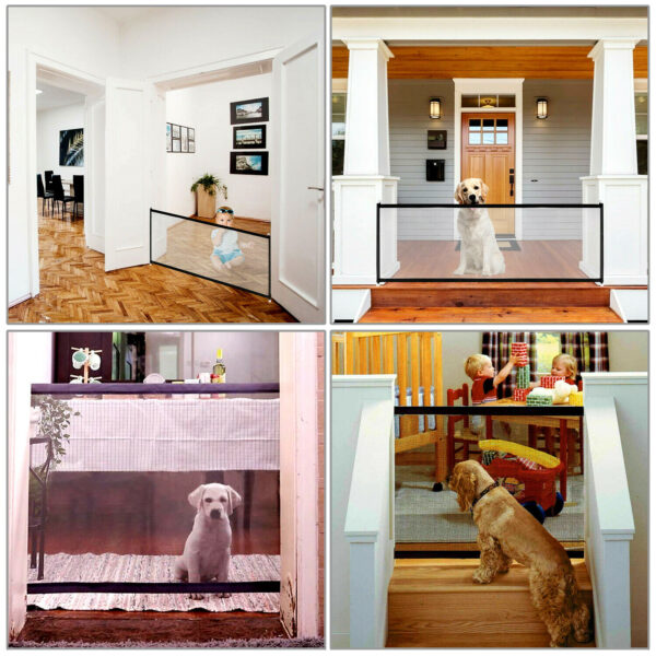 Pets Dog Cat Baby Safety Gate Mesh Fence Magic Portable Guard Net Pets Dog Cat Baby Safety Gate Mesh Fence Magic Portable Guard Net