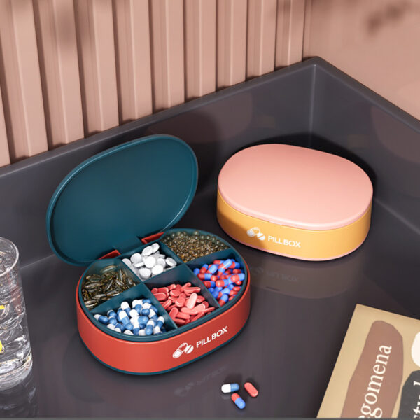 Pill Case Portable Small Weekly Travel Organizer Pocket Box for Tablets