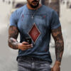 Playing Card Printing Men's T-shirt Top Playing Card Printing Men's T-shirt Top