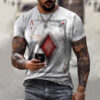 Playing Card Printing Men's T-shirt Top Playing Card Printing Men's T-shirt Top