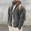 Plush Hooded Jacket Men's Autumn and Winter Fleece Double-sided Wear Plush Hooded Jacket Men's Autumn and Winter Fleece Double-sided Wear