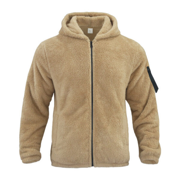 Plush Hooded Jacket Men's Autumn and Winter Fleece Double-sided Wear