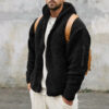 Plush Hooded Jacket Men's Autumn and Winter Fleece Double-sided Wear Plush Hooded Jacket Men's Autumn and Winter Fleece Double-sided Wear