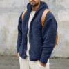 Plush Hooded Jacket Men's Autumn and Winter Fleece Double-sided Wear Plush Hooded Jacket Men's Autumn and Winter Fleece Double-sided Wear