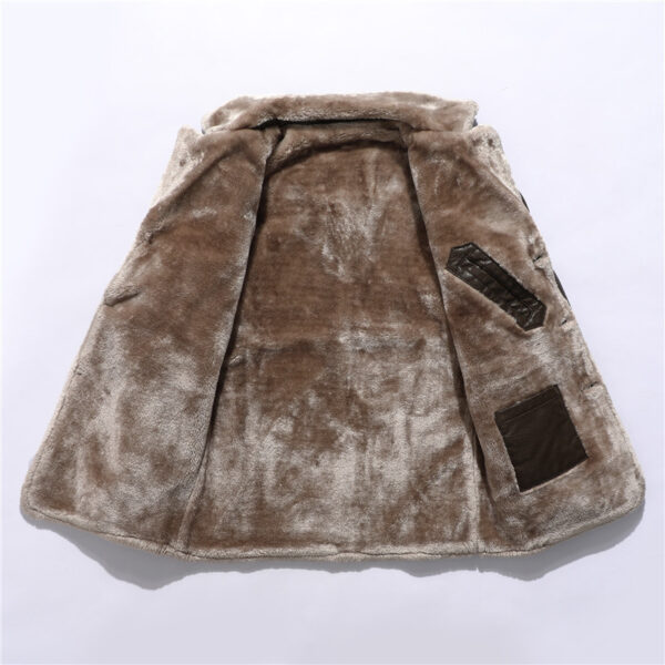Plush Lapel Leather Jacket Winter Warm Fleece Single-breasted Coat Plush Lapel Leather Jacket Winter Warm Fleece Single-breasted Coat
