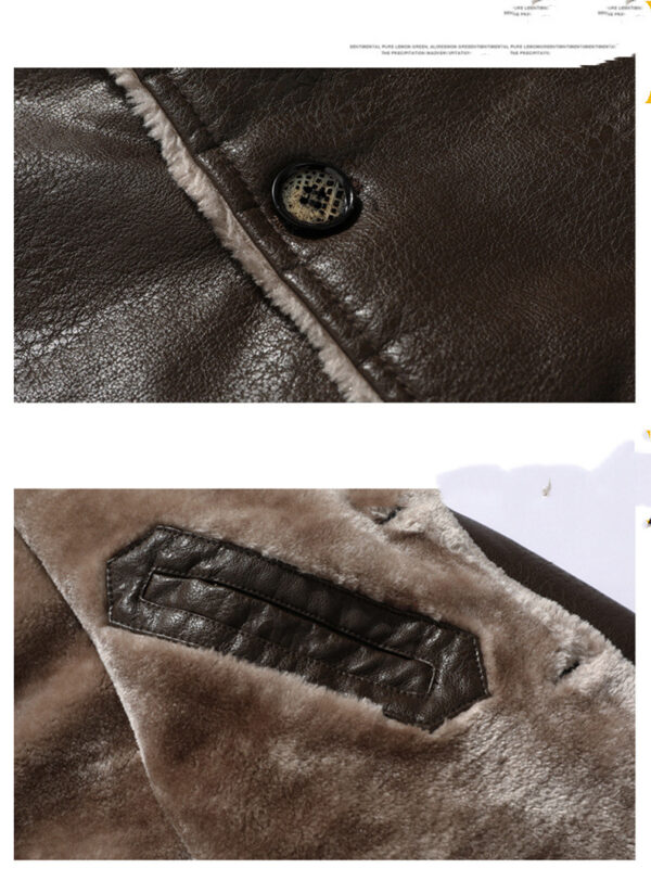 Plush Lapel Leather Jacket Winter Warm Fleece Single-breasted Coat Plush Lapel Leather Jacket Winter Warm Fleece Single-breasted Coat
