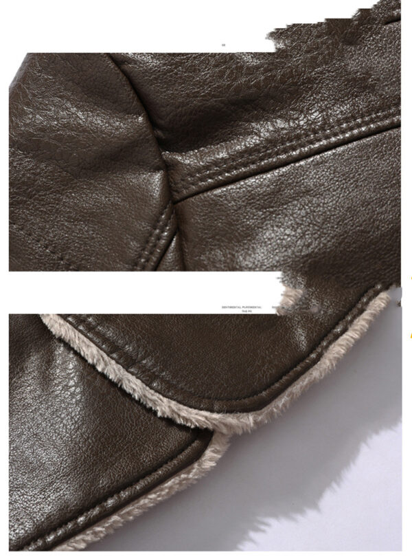 Plush Lapel Leather Jacket Winter Warm Fleece Single-breasted Coat Plush Lapel Leather Jacket Winter Warm Fleece Single-breasted Coat