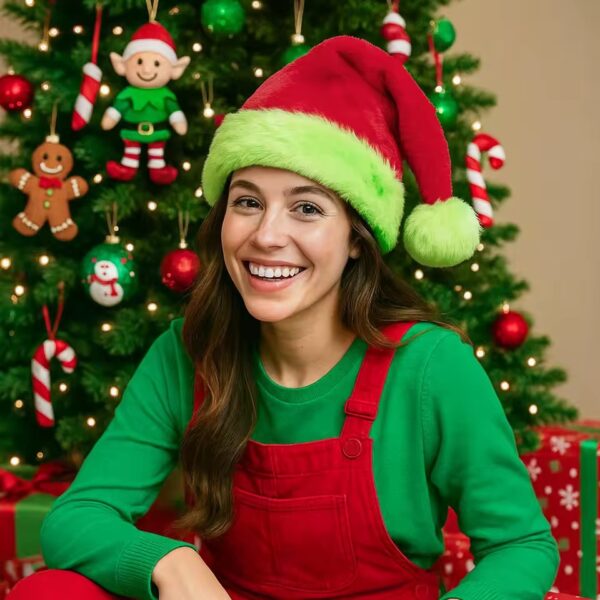 Plush Santa Hats Velvet Christmas Hat Thicken Xmas Holiday with Lined Plush Santa Hats Velvet Christmas Hat Thicken Xmas Holiday with Lined
