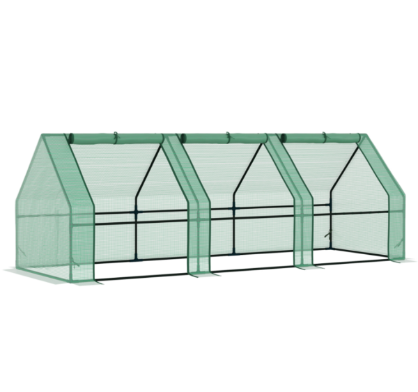 Portable Greenhouse 9'L X 3'W X 3'H Large Zipper Doors UV Resistant PE Portable Greenhouse 9'L X 3'W X 3'H Large Zipper Doors UV Resistant PE