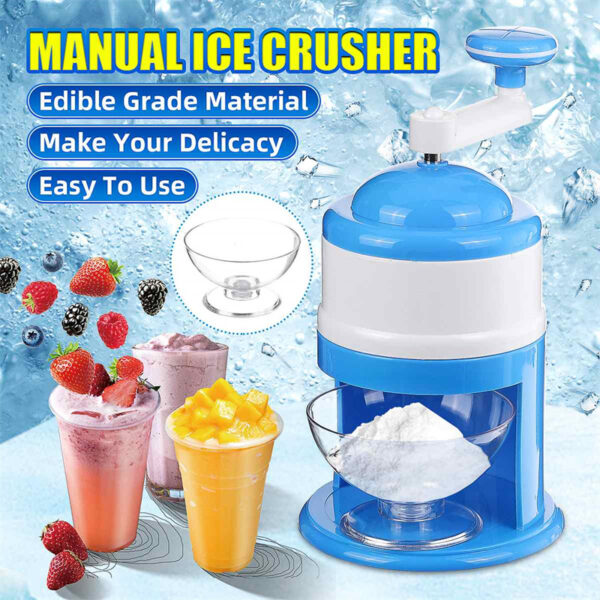 Portable Manual Ice Crushers Hand Crank Shaver Shave Machine Smoothie