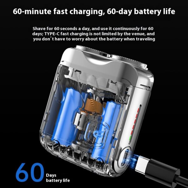Portable Rotary Dual Ring Electric Shaver Men Travel Mini Double