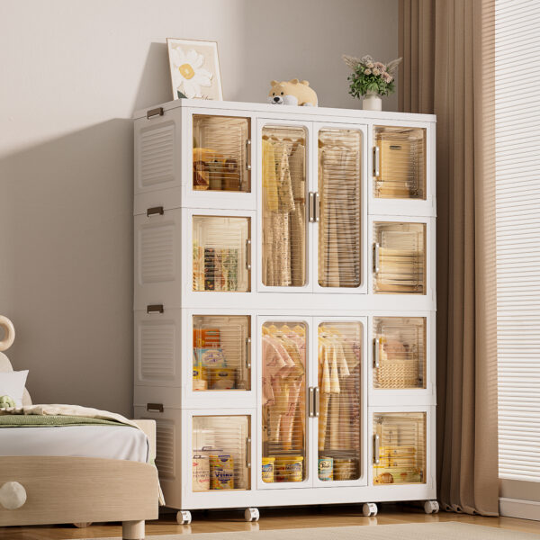 Portable Wardrobe Closet Storage Organizer for Clothes Dresser 12