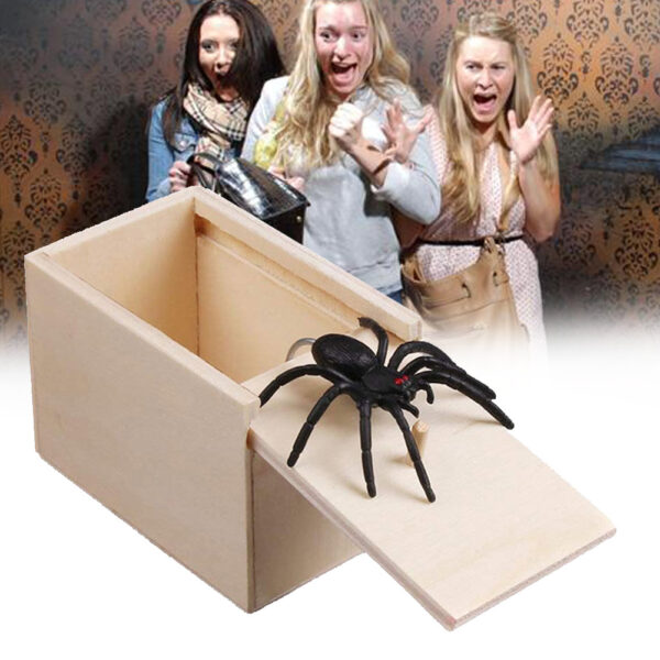 Prank Spider Wooden Scare Box Trick Play Joke Lifelike Surprise April Prank Spider Wooden Scare Box Trick Play Joke Lifelike Surprise April