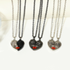 Punk Retro Skull Pendant Halloween Necklace Heart-shaped Magnetic