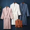 Pure Cotton Bathrobe Long Waffle All Cotton Nightgown Pure Cotton Bathrobe Long Waffle All Cotton Nightgown