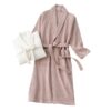 Pure Cotton Bathrobe Long Waffle All Cotton Nightgown Pure Cotton Bathrobe Long Waffle All Cotton Nightgown