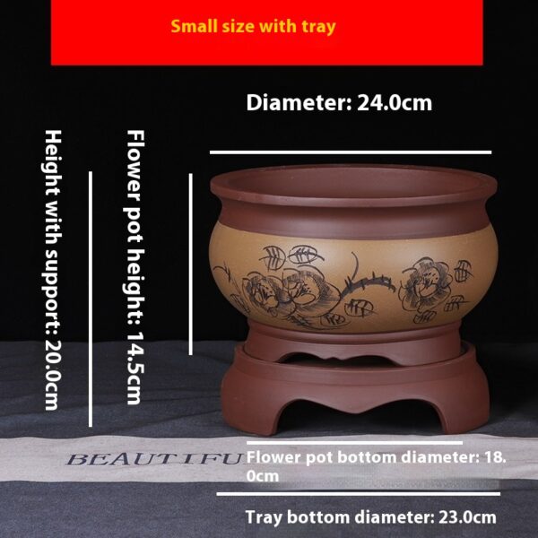 Purple Sand Flower Pot Ceramic Pine Bonsai Garden Plant Pot