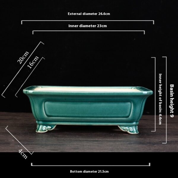 Purple Sand Flower Pot Desktop Green Plant Rectangular