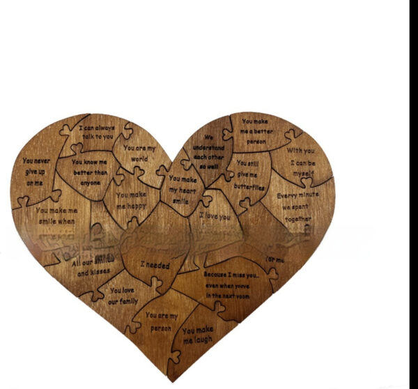 Reasons Why I Love You Wooden Heart Puzzle Romantic Jigsaw Wedding