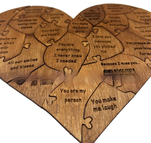 Reasons Why I Love You Wooden Heart Puzzle Romantic Jigsaw Wedding