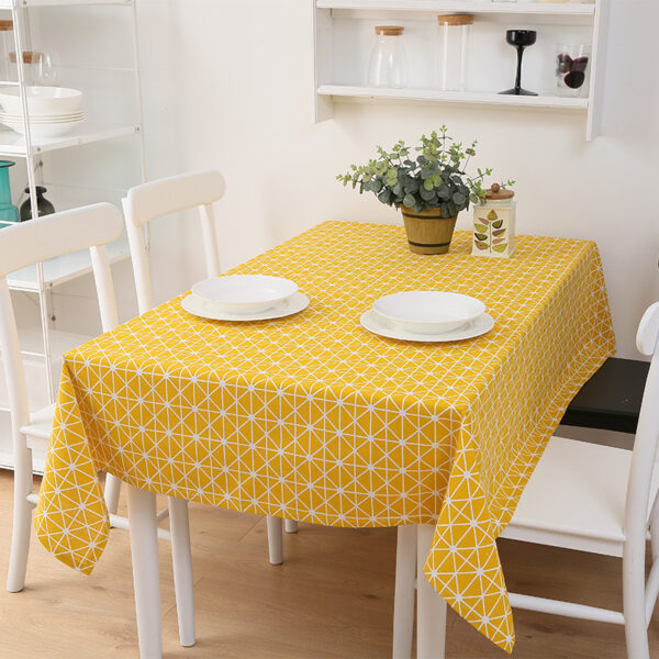 Rectangular Lattice Table Cover Coffee Restaurant Waterproof Tablecloth
