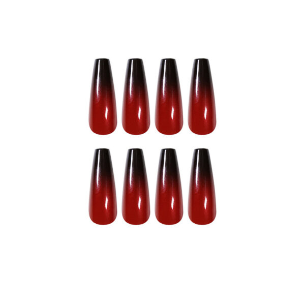 Red and Black Gradient Long Ballet Wear Nails Finished Fake Nail Patch Red and Black Gradient Long Ballet Wear Nails Finished Fake Nail Patch