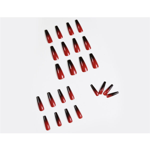 Red and Black Gradient Long Ballet Wear Nails Finished Fake Nail Patch Red and Black Gradient Long Ballet Wear Nails Finished Fake Nail Patch