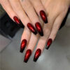 Red and Black Gradient Long Ballet Wear Nails Finished Fake Nail Patch Red and Black Gradient Long Ballet Wear Nails Finished Fake Nail Patch