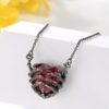 Retro Fashion Dark Red Love Ghost Claw Pendant Necklace Retro Fashion Dark Red Love Ghost Claw Pendant Necklace