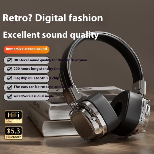 Retro Wireless Bluetooth-compatible 5.3 Head-mounted Dynamic Bass Boost Retro Wireless Bluetooth-compatible 5.3 Head-mounted Dynamic Bass Boost