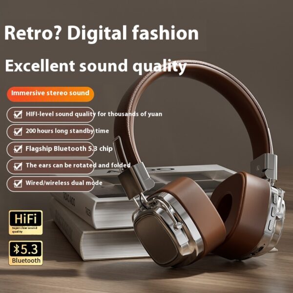 Retro Wireless Bluetooth-compatible 5.3 Head-mounted Dynamic Bass Boost Retro Wireless Bluetooth-compatible 5.3 Head-mounted Dynamic Bass Boost