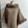 Rex Rabbit Fur Collar Shawl Cape Luxury Wraps Autumn Winter Fashion
