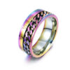 Roman Letter Rotatable Chain Rings Men Digital Titanium Steel Ringfor Roman Letter Rotatable Chain Rings Men Digital Titanium Steel Ringfor