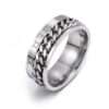 Roman Letter Rotatable Chain Rings Men Digital Titanium Steel Ringfor Roman Letter Rotatable Chain Rings Men Digital Titanium Steel Ringfor