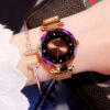 Rose Gold Women Watches Fashion Diamond Ladies Starry Sky Magnet Watch