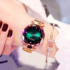 Rose Gold Women Watches Fashion Diamond Ladies Starry Sky Magnet Watch
