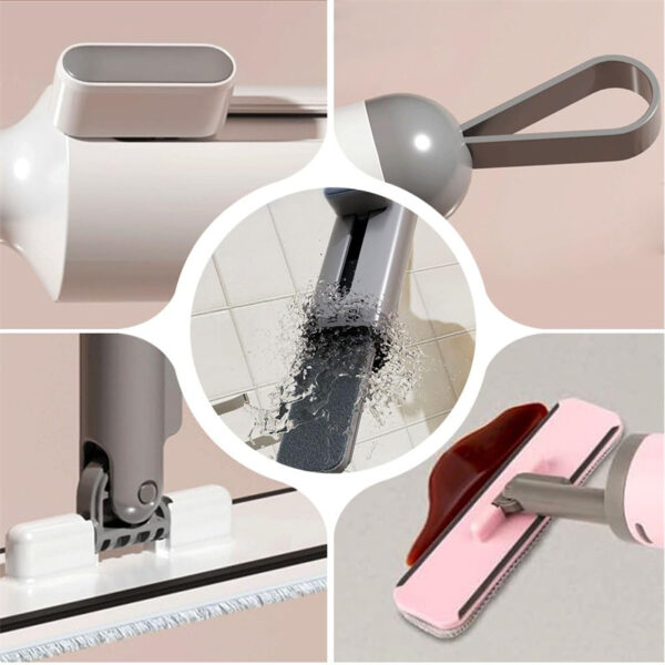 Rotatable Self-squeeze Mini Mop with Crevice Brush Hand Wash-free Flat