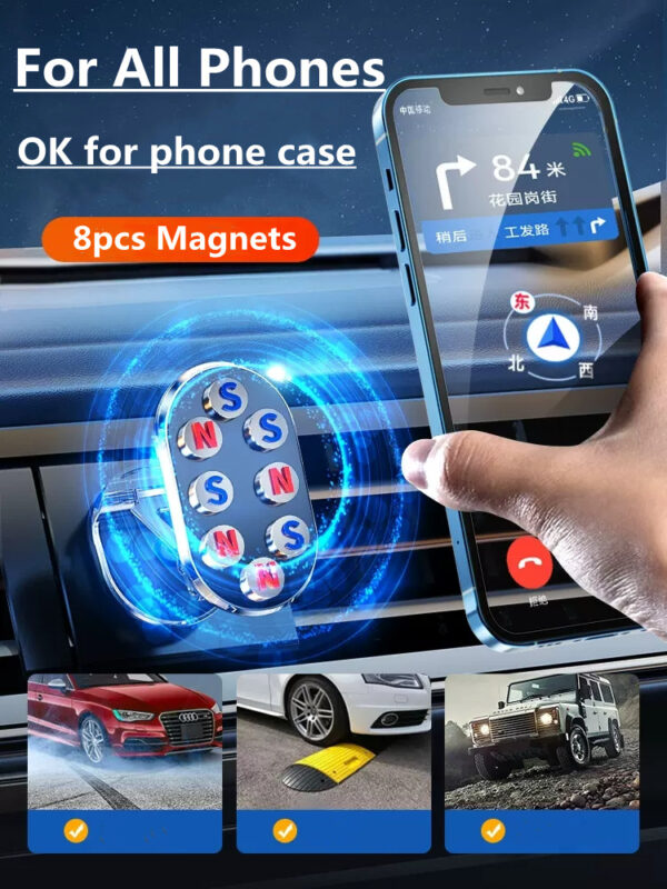 Rotate Metal Magnetic Car Phone Holder Foldable Universal Mobile Stand Rotate Metal Magnetic Car Phone Holder Foldable Universal Mobile Stand
