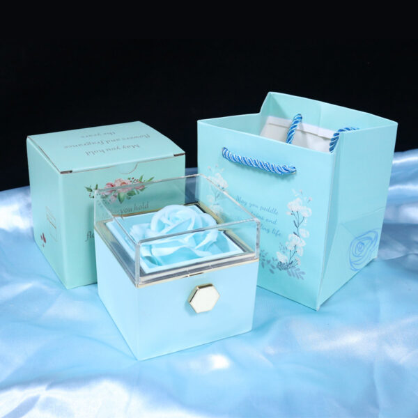 Rotating Soap Flower Rose Gift Box Creative Jewelry Packaging