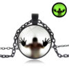 Round Luminous Necklace Halloween Personality Clavicle Pendant Vintage Round Luminous Necklace Halloween Personality Clavicle Pendant Vintage