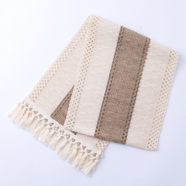 Runner Tassel Hollow Pattern Tea Table Decoration Cover Cloth Runner Tassel Hollow Pattern Tea Table Decoration Cover Cloth